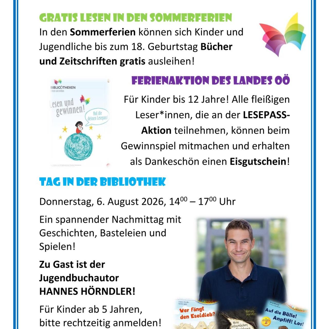 Ein buntes Programm für alle Kinder ab 5! Bitte rechtzeitig anmelden!